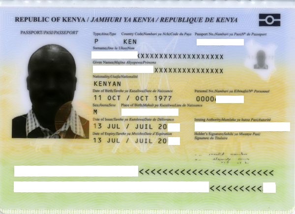 Kenya Passport Sample